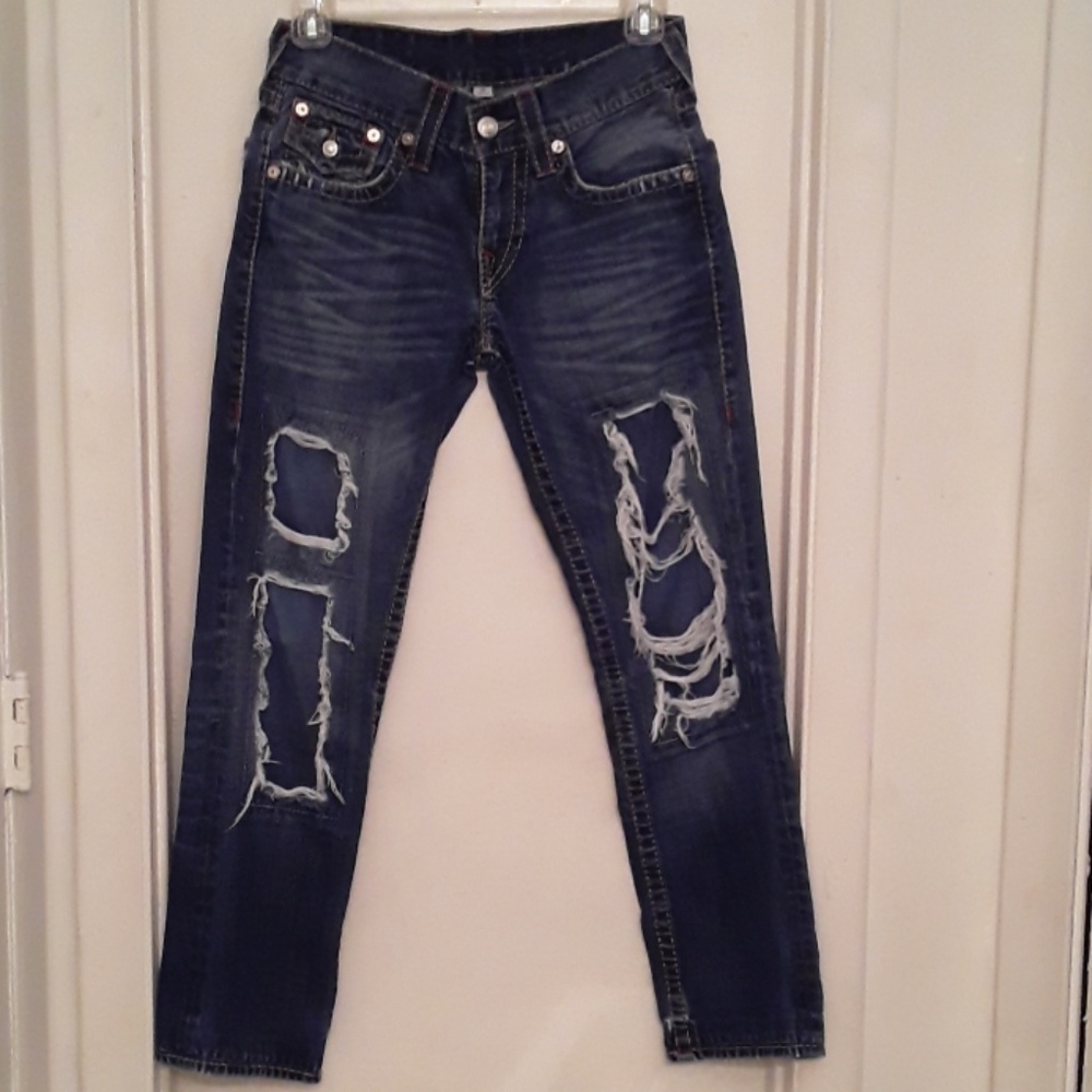 TRUE RELIGION RIPPED JEANS